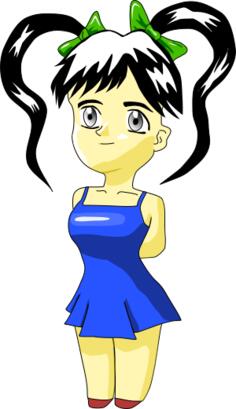 Chibi female character vector clip art