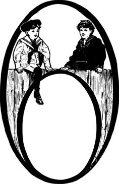 Two women sitting on wall frame vector clip art