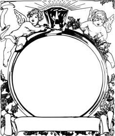 Cupid ring frame vector drawing