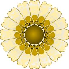 Vector clip art of large petals gold flower