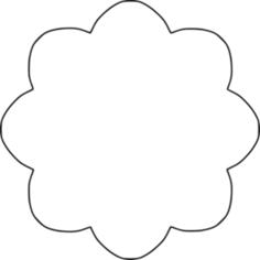 Vector image of 8 scallop outline flower