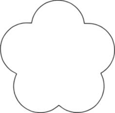 Vector illustration of 5 scallop flower outline