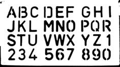 Vector graphics of uppercase letters and numbers