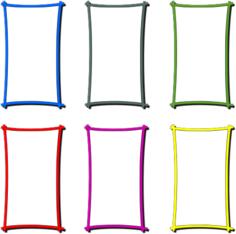 Vector drawing of set of colored frame borders