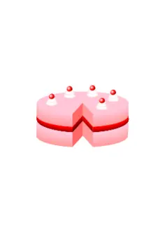 Vector illustration of pink cake without plate