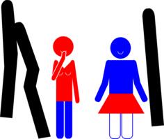 Vector drawing of hilarious toilet door sign