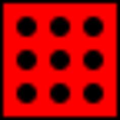 Vector image of red spotty dice
