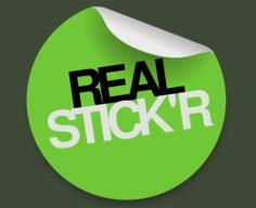 Round green sticker vector drawing