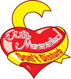 Just married heart decoration vector clip art
