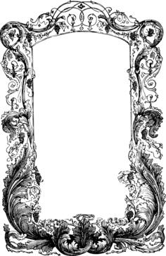 Wild ornate frame vector clip art
