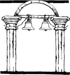 Vector graphics of bell columns frame