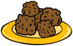 Vector illustration of meatballs on a plate hand-drawn
