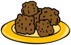 Vector illustration of meatballs on a plate hand-drawn