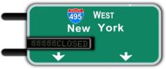 Vector image of interstate highway sign with a LED display