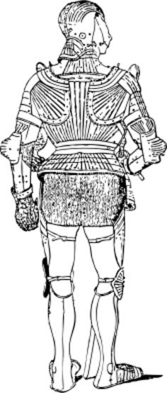 Vector illustration of armour man in suit