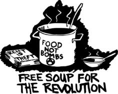 Free soup for revolution sign vector image
