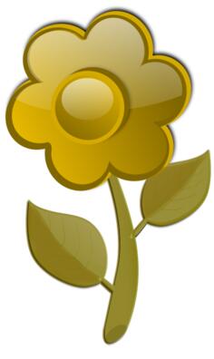 Gloss yellow flower on stem vector graphics