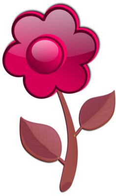 Gloss red flower on stem vector illustration