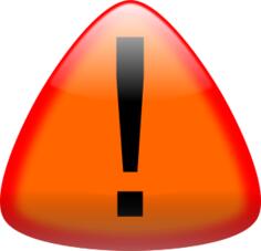 Warning button vector drawing
