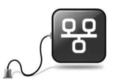 Vector illustrtaion of community button community glossy button with lan-wiring