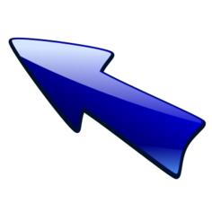 Blue arrow pointing up left vector image