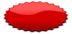 Oval shaped red star vector drawing