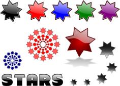 Vector drawing of selection of different stars