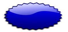 Oval shaped blue star vector clip art