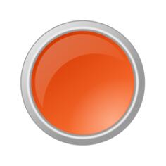 Red button in gray frame vector illustration