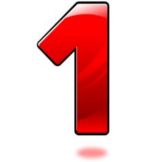 Vector clip art of glossy number one