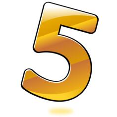 Vector image of glossy number five