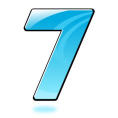 Vector graphics of glossy number seven