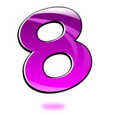 Vector drawing of glossy number eight