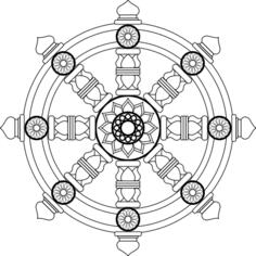 Dharmachakra religious sign vector drawing