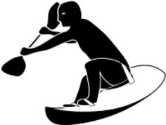 Waveski sport sign vector graphics