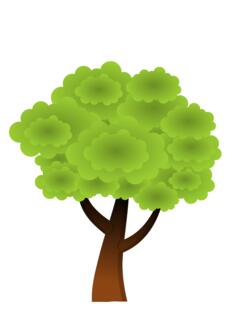 Tree in spring vector drawing