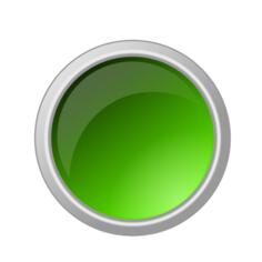Glossy green button vector illustration