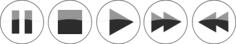 Vector drawing of glossy media player buttons