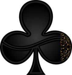 Vector image of clover sign for gambling card rounded spiral decoration