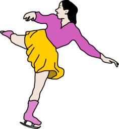 Japanese ice skater vector drawing