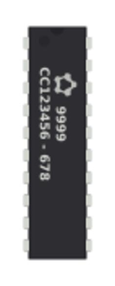 Generic 20-pin IC chip vector clip art