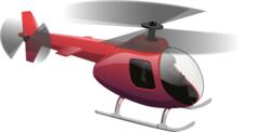 Red helicopter vector drawing