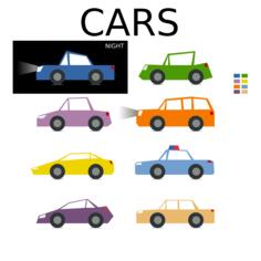 Vector image of cartoon set of cars