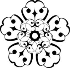 Vector image of abstract flower with lots of petals