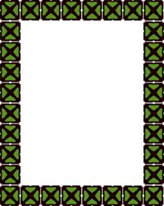 Square frame in black and green vector clip art