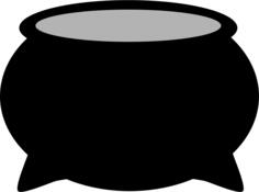 Vector drawing of empty black pot