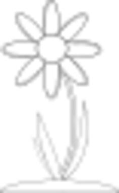 Vector graphics of long stem flower for colouring book
