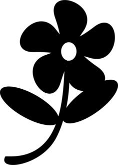 Silhouette vector clip art petals flower