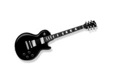 Black and silver electric guitar vector clip art