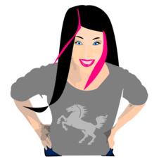 Woman with black and pink hair vector graphics
